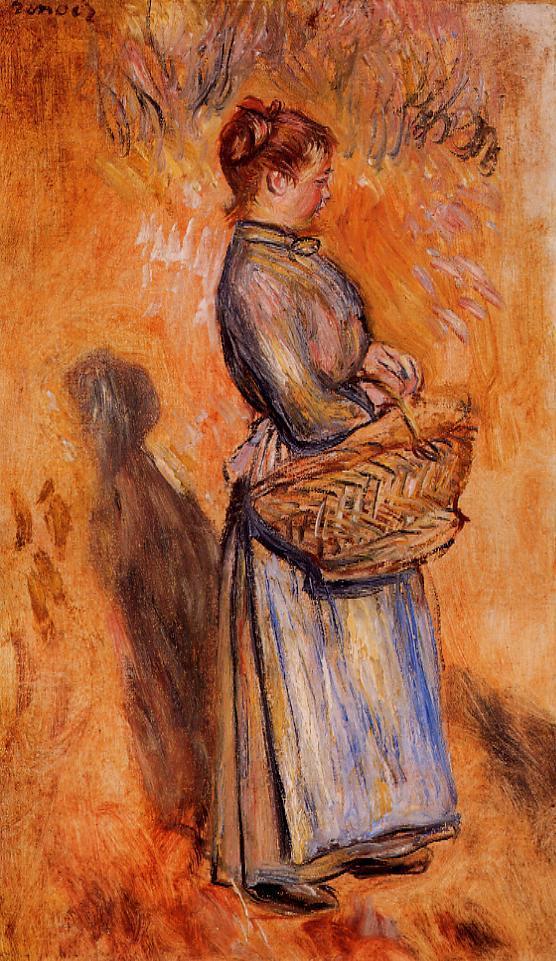 Peasant woman standing in a landscape 1884